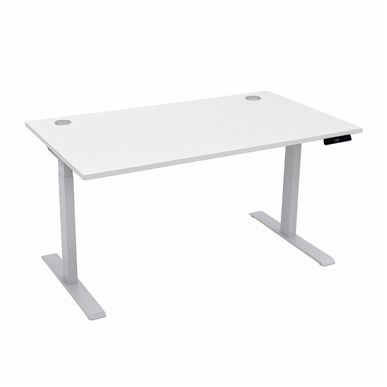 Стіл з електричним регулюванням висоти, двомоторний 2-ступеневий, з двома заглушками, 1600х800х718-1223 мм, НІКАН ГРУП (69903)